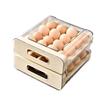 Double-Layer Kitchen Egg Holder Drawer – Fresh-Keeping Plastic Storage Box for Refrigerator.