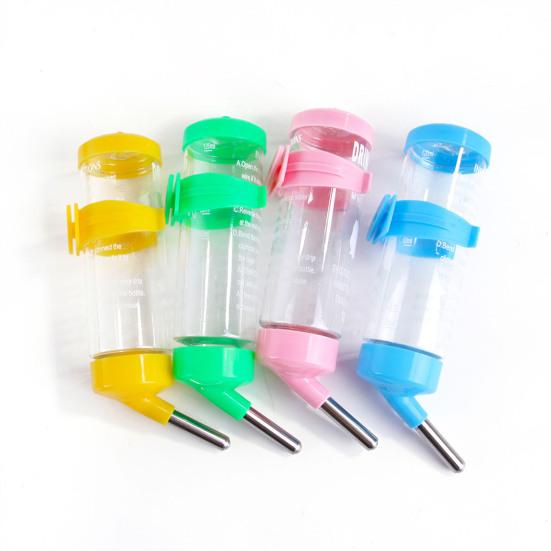 Sticlă de apă pentru hamster de 125/500 ml cu cântar Fântână de băut rezistentă la scurgeri Dozator suspendat Hrănitor automat