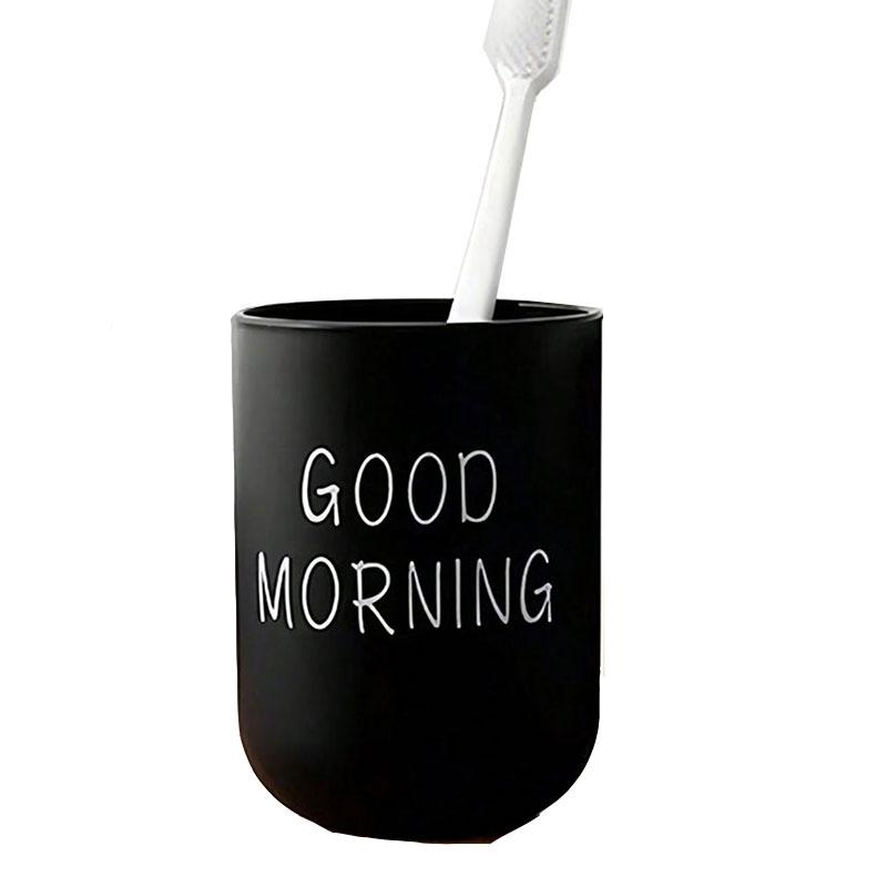 

Простая зубная щетка и чашка, круглая, прочная, пластиковая, утренний дизайн, белая и черная, пара, чашка для зубной щетки, подходит для подарка