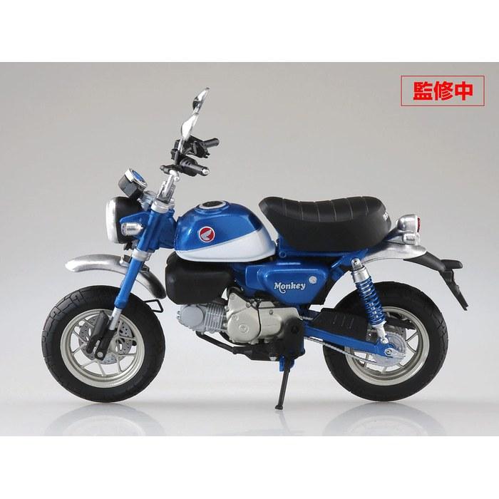 Aoshima SkyNet 1/12 Honda Monkey125 Completed Bike Model (Pearl Glitter Ring Blue)