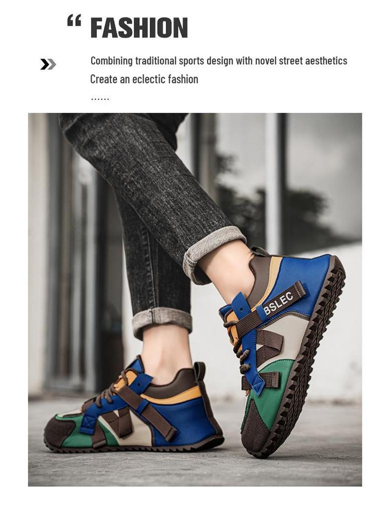 Men's Plus Size Lightweight Casual Dad Running Shoes - Trendy, Comfortable, and Sporty Leather Design