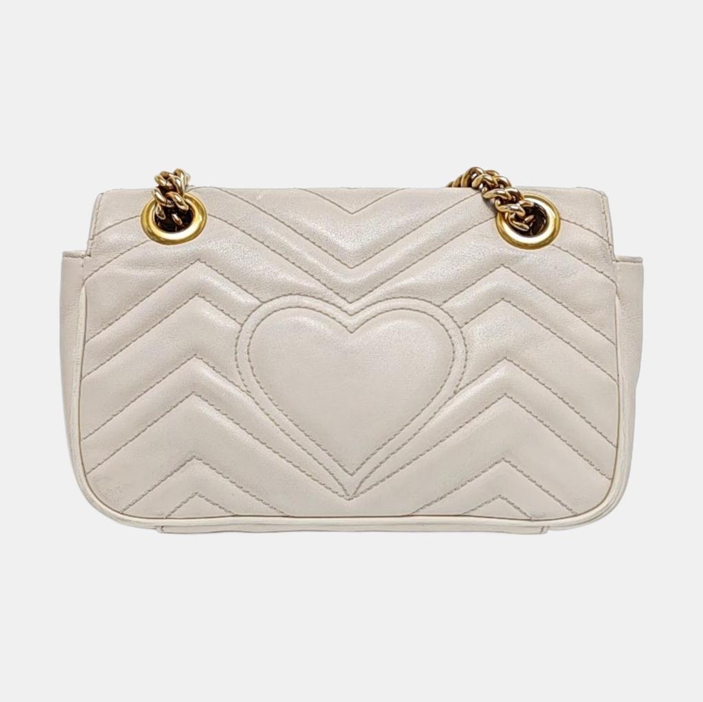 [Pre-Owned] Gucci GG Marmont Matelassé Mini Bag 'White' - Good #PGO5JP