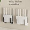 2Pcs Drill-Free Router Mounting Racks Wall Mounted Set Top Box Holder For Living Room Practical Organizer With Auxiliary Hooks