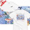 Koi and Goldfish Cityscape Y2K Style Tshirt Harajuku Modern and Trendy Shirt Steamwave Fashion Men Women Crewneck Cotton Tee Top
