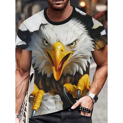 2026 Men's 3D Cartoon Animal Print T-Shirt Soft Stretch Fabric Soft Stretch Polyester Fabric For Men Casual Summer Tops Clothes