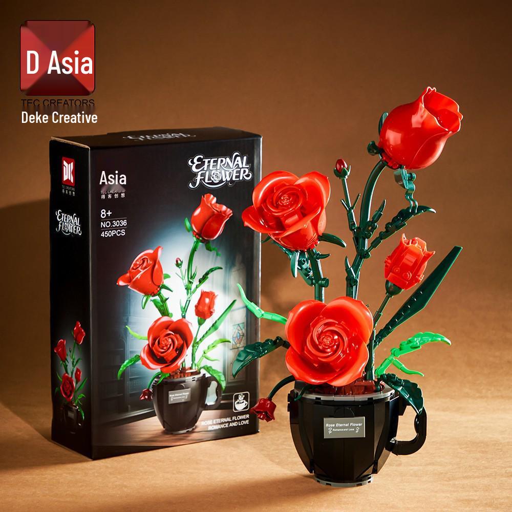 Music Flower Box Compatible Building Blocks Bouquet: Sunflower & Carnation Toy for Children and Teachers