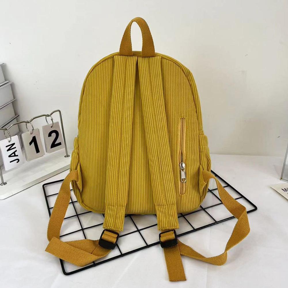 Handbag Corduroy Backpack Solid Color Student Book Bags Cute Small School Bags Traveling