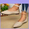 Trendy Comfortable Black And Beige Pointed Toe Flat Casual Shoes For Women