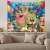Spongebob Cartoon Design Printed Happy Birthday Party Tapestry Background Decoration Gifts Supplies Photography Backdrop Banner