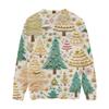 Women's Fashion Casual Long Sleeve Christmas Printed Round Neck Knitted Top