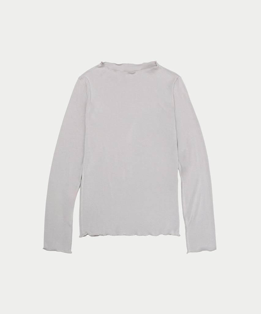 Ieoning Mock Neck Long Sleeve Top, Light Gray