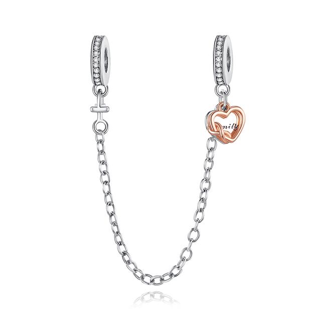 Nový 925 Sterling Silver Sparkling Pav éCrown O Tree Bezpečnostní řetízek Přívěsek Korálky Temperament Náramek Ženy Šperky Dárek