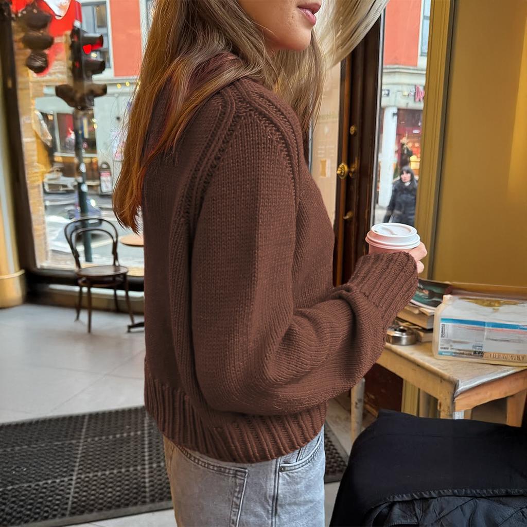 Casual and Versatile Long-sleeved Woolen T-shirt and Sweater for Women 2025 Autumn and Winter