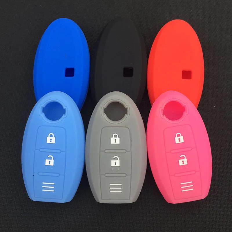 

3button Silicone car key fob cover case for Nissan Micra Murano Juke Alissa Pulsar x-trail note almera Altima Remote protected красный