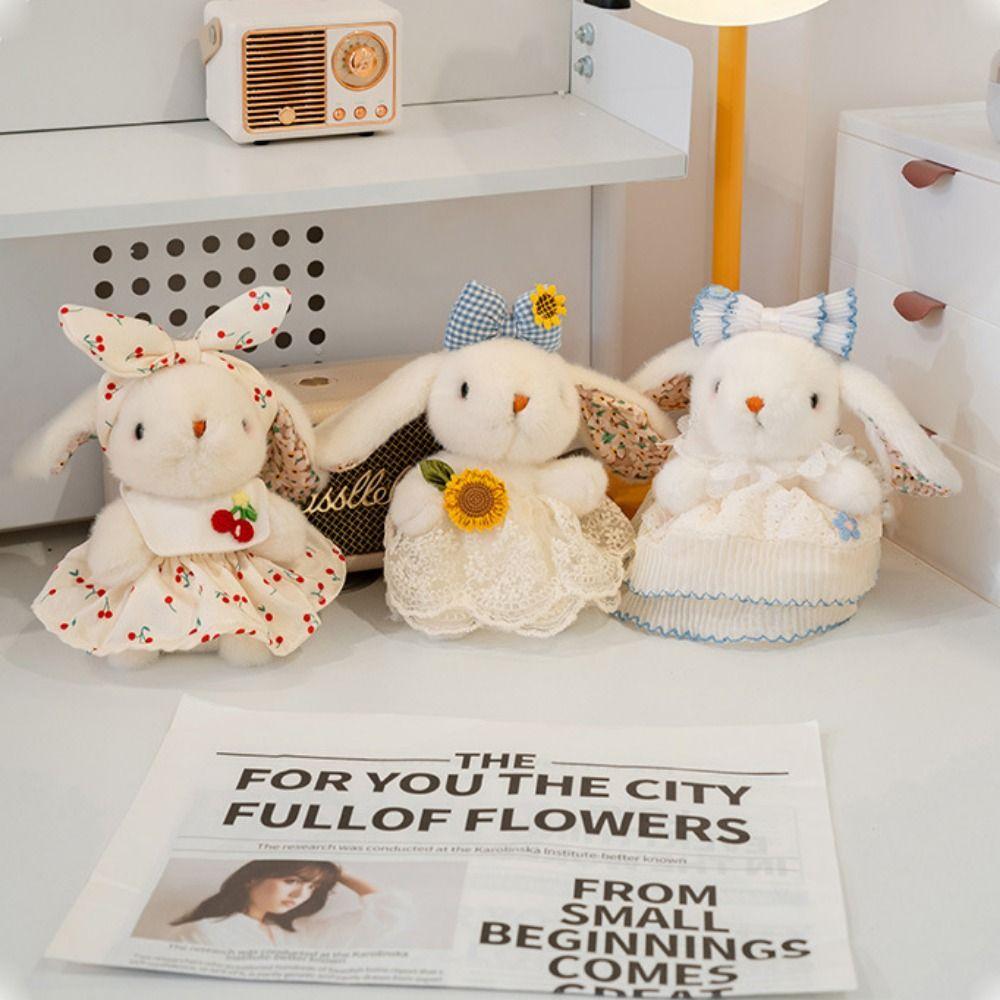 Bowknot Drooping Ear Rabbit Pendant Plush Stuffed Bag Hanging Pendant  Bag Backpack Decor