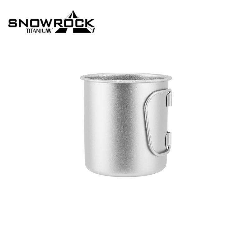 Reine Titan Tasse mit Deckel - Outdoor Camping & Wandern, Klappbarer Griff, Kaffee Wasserbecher