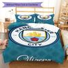 Warme MCFC Überwurf Bettwäsche Steppdecke Set Bettbezug Kissenbezug Heimdekoration Geburtstagsgeschenk (1 Bettbezug + 2 Kissenbezüge, ohne Füllung)
