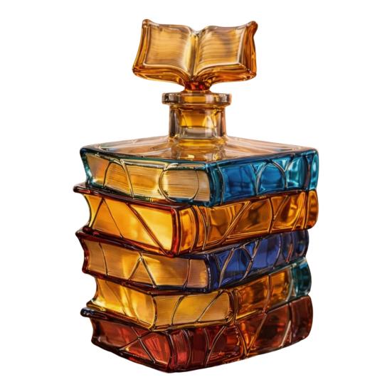 

Витражный декантер для вина в форме книги 700 мл Ручная работа Стеклянная бутылка с пробкой-книгой Красочный Литературный Декор для дома Уникальный подарок для любителей вина и книг 1pc