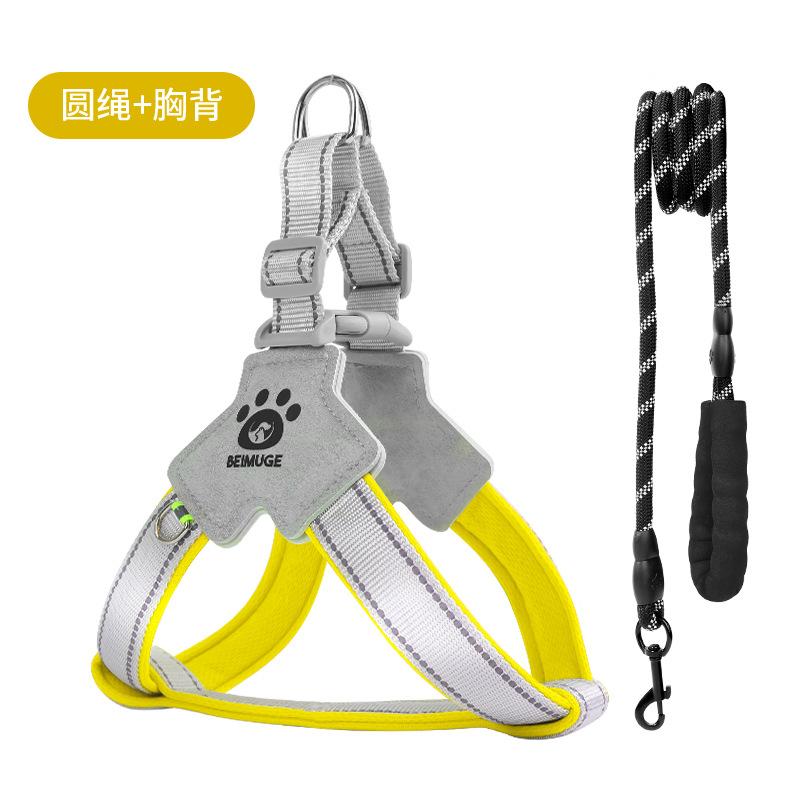 Dog Leash Saddle Type Y-shaped Pet Chest Strap Shiba Inu Corgi Special Reflective Dog Walking Leash for Going Out
