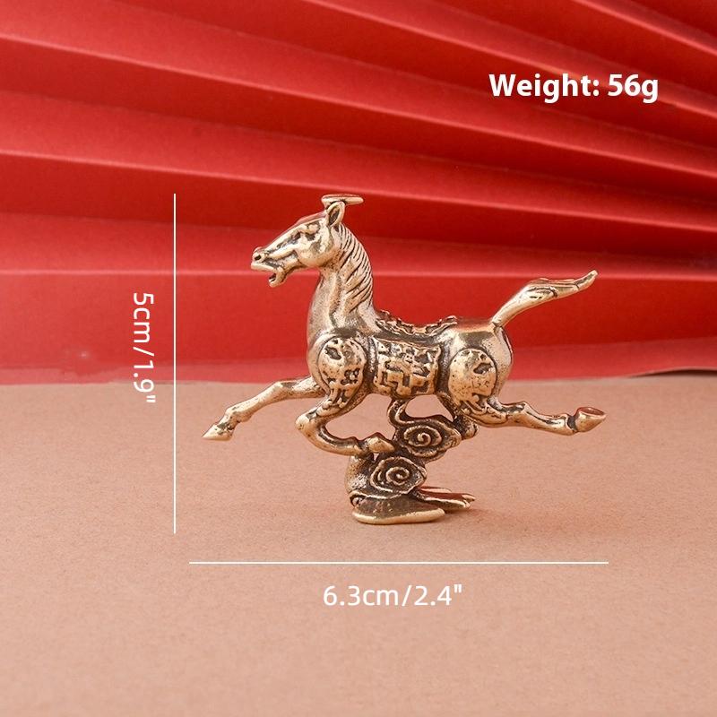 Creative Brass Horse And Monkey Cute Statue Key Chain Pendant Home Office Desktop Ornaments Funny Toys