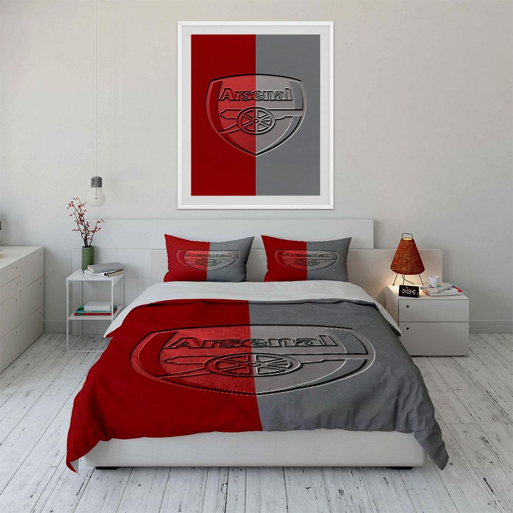 Logo dell'Arsenal con cannone. Set lenzuola Set copripiumino Copripiumini Federe(1* Copripiumino 2* Federe senza imbottitura piumone)