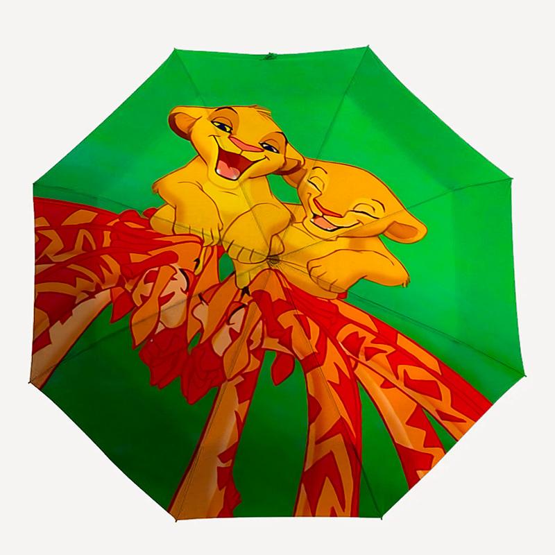 Paraguas Automático de Apertura y Cierre Temático del Rey León, Simba, Paraguas Portátil de 8 Varillas de Colores Brillantes, Adecuado para Hombres y Mujeres, Un Regalo Perfecto f