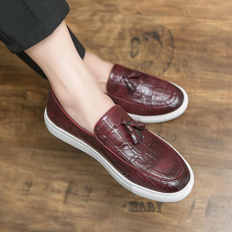 Casual leather shoes spring soft-soled driving shoes leather lazy shoes board shoes