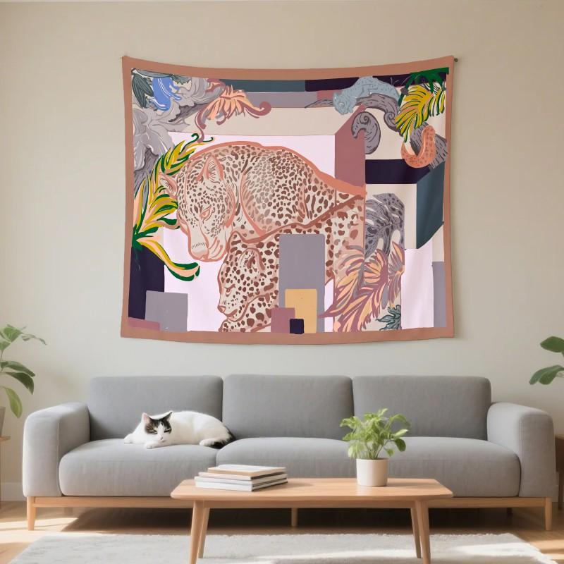 Boho Chic Wall Tapestry With Moon Phase Floral Starry Sky Design Bedroom Yoga Studio Decor