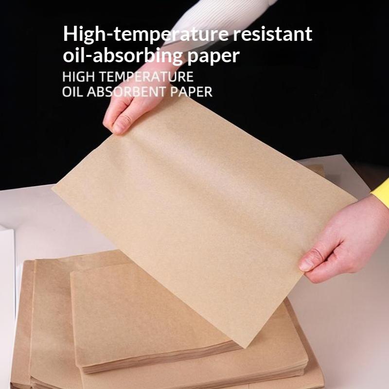 100Pcs Kraft Parchment Paper For Baking Paper Non Stick Unbleached Wax Oil Absorption Rectangular Paper For Kitchen Baking