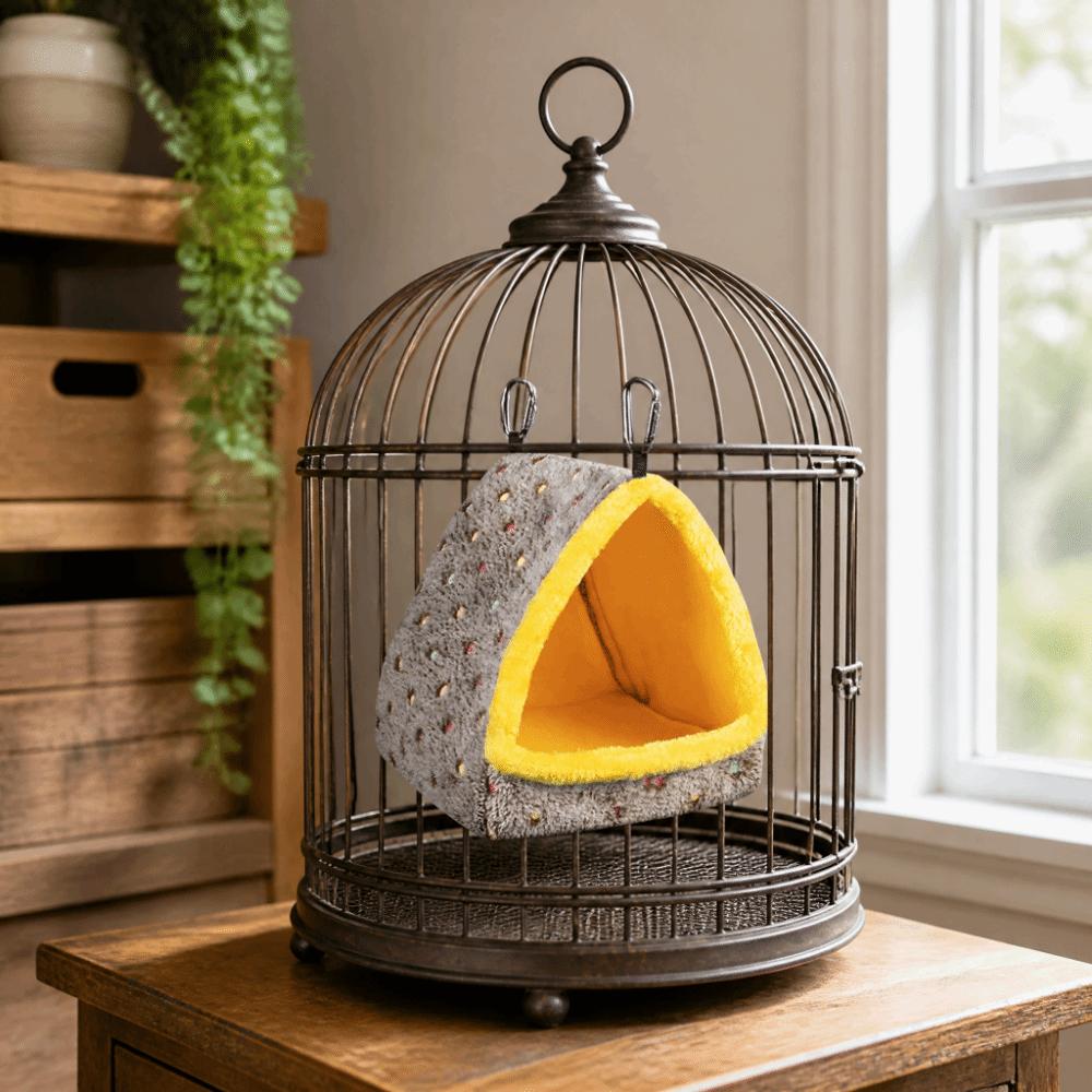 Support Board Hanging Bird Bed Warm Winter Plush Bird Bedding Bird Roost House For Guinea Pig