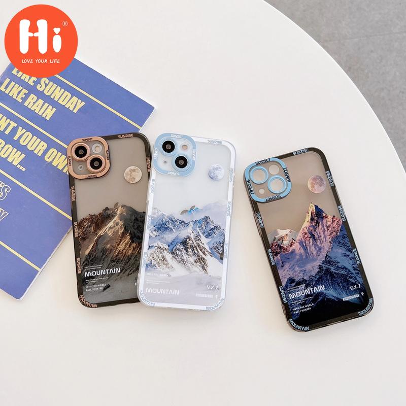 

Креативный прямоугольный чехол для телефона Snow Mountain для Iphone 14 13 12 11 Pro MAX X XR XS 7 8 Plus, силиконовый защитный чехол для объектива