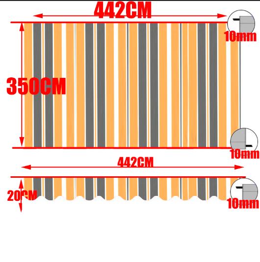 Tewango Custom Outdoor Awning Waterproof Fabric Store Curtain Balcony Canopy Cover UV Block Sunscreen Rain Tarp Strip Cloth