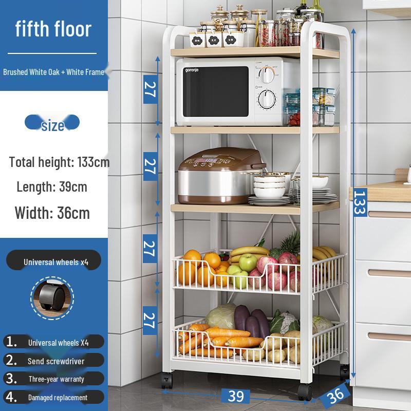 Freestanding Multi-Layer Kitchen Storage Rack for Microwave & Cookware