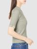 Trenteant Son de Mode Light Green Mock Neck Knit Sweater with Frill Size 36 Women's Sleeves,