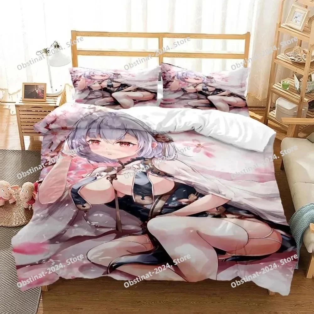 Sexy Beauty Cartoon Digital Bedding Set Printed Bed Set With Pillowcase Bed Duvet Cover Soft Single Double Queen Super King Size