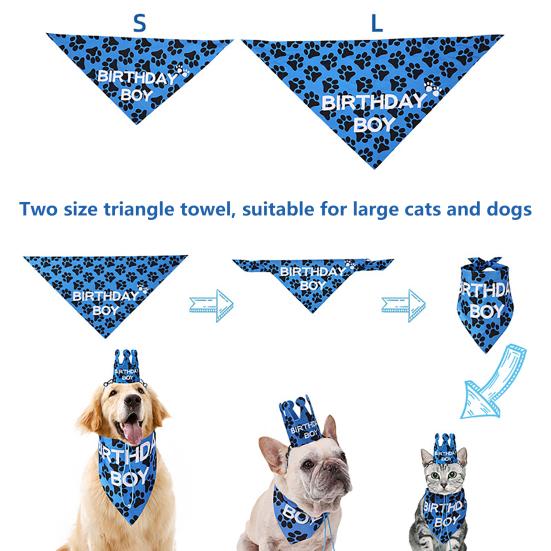 1 Set Pet Birthday Party Decoration Flag Triangle Towel Birthday Hat Balloons
