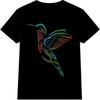 Hummingbird T Shirt Floral Bird Graphic Tee Colorful Nature Garden Lover Top