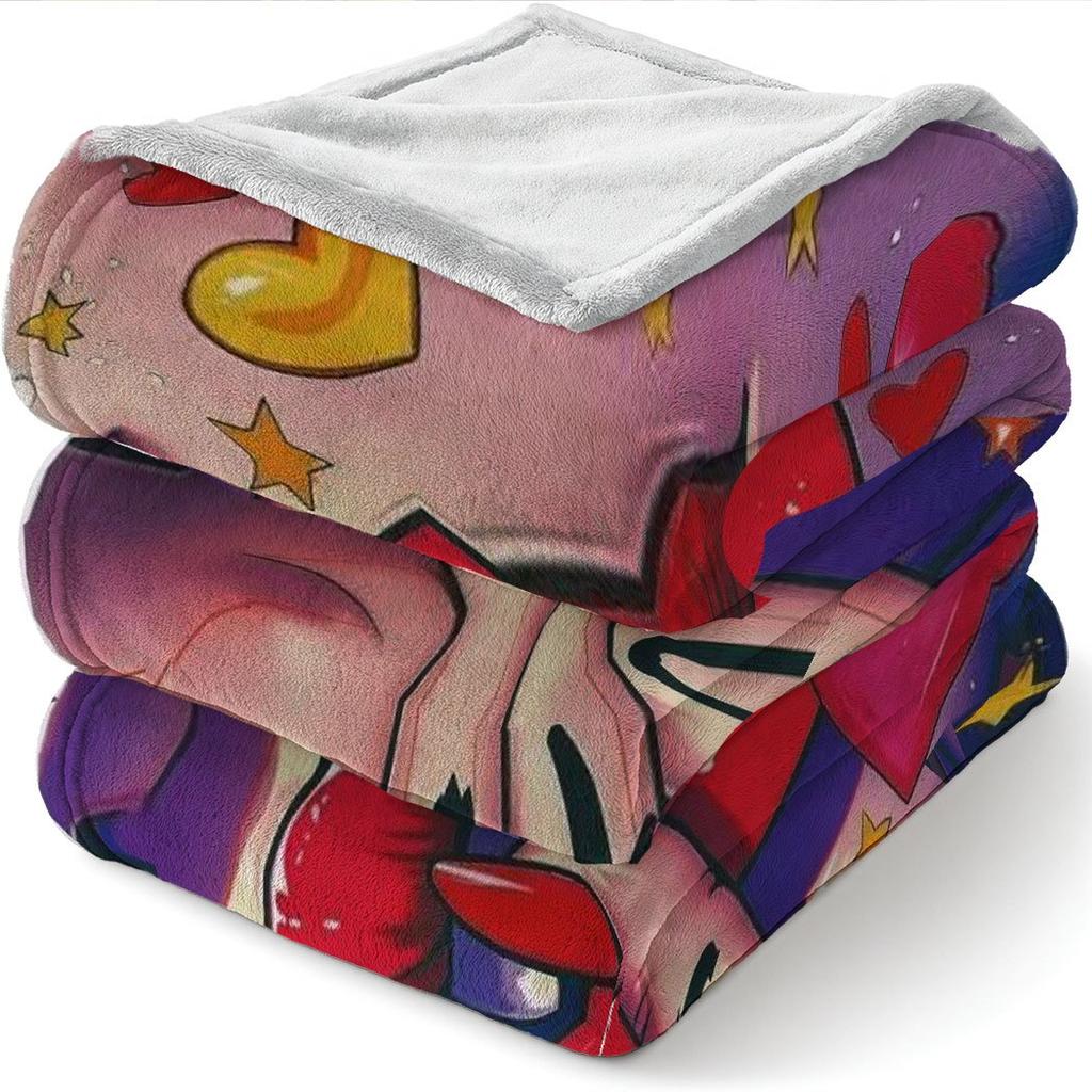 Bold Lip Art Flannel Throw Blanket – Vibrant Pop Design, Soft Cozy Fleece for Home, Office, Sofa & Car – All-Season Trendy Gift