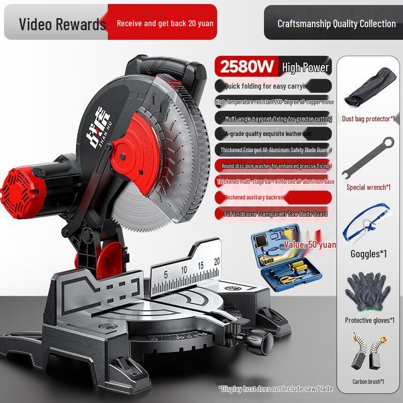 High-Precision 10" Aluminum Cutting Machine & 12" 45° Miter Saw for Wood Corners