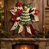 Handgefertigte Stoff-Weihnachtsdekorationen DIY Gesteppte Schleife Nähbastelset, Vorgeschnittene Patchwork-Feiertagsmaterialien für Erwachsene Set, Türhänger Wandkamin Zuhause