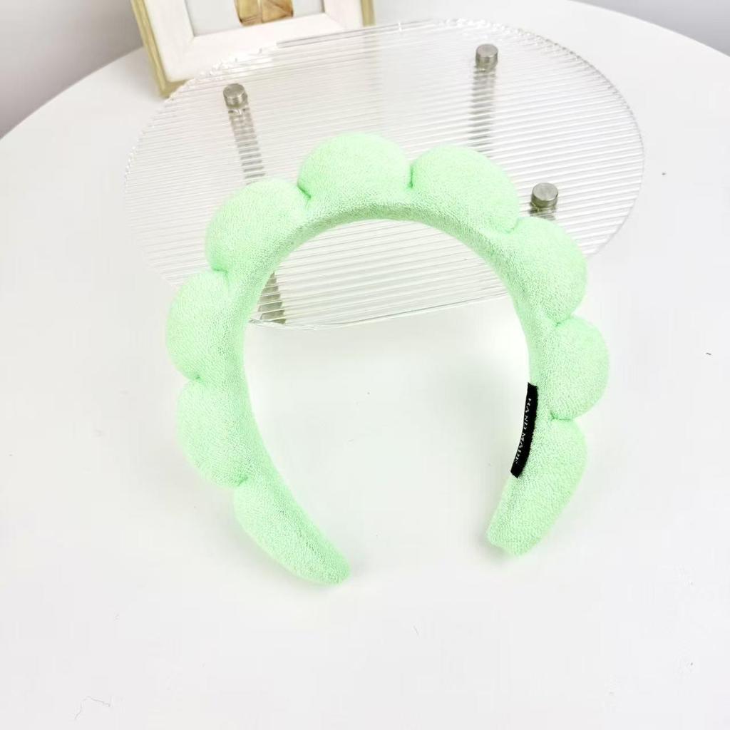 Women's Cute Blue Cloud Headband - Wide, High Skull Top for Face Washing