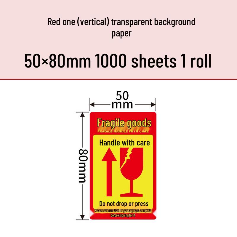 Fragile Handle with Care Adhesive Warning Label Sticker