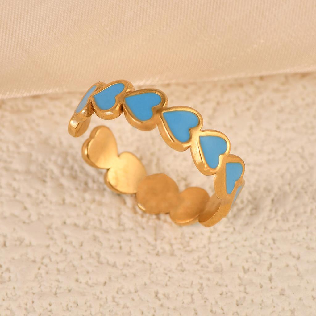 New European and American color dripping oil love arrangement opening design rules show ring