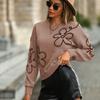 Women's Crew Neck Long Sleeve Knit Top Regular Fit Commuter Style Sweater