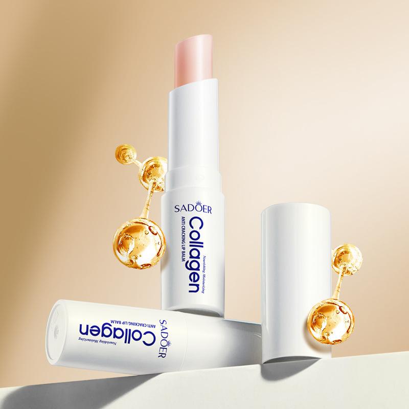 Sadoer 2.7G Collagen Moisturizing Lip Balm Nourishing Anti-Cracked Long-Lasting Hydration Stick Lip Skin Care