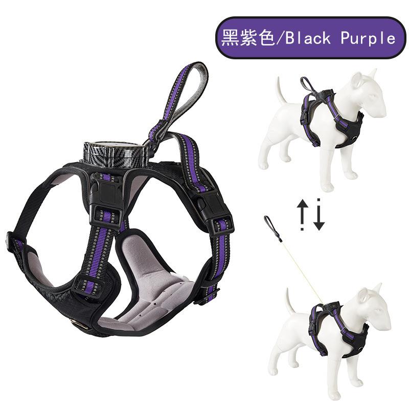 New explosion-proof retractable traction dog with pet chest strap integrated wear automatic traction rope pet vest