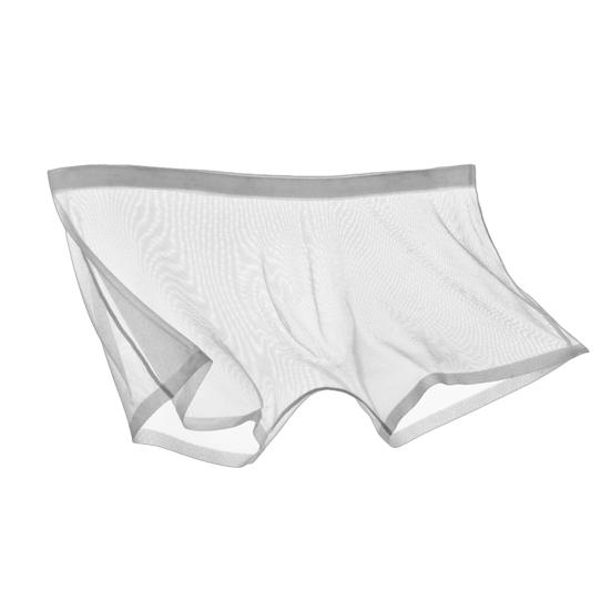 Boxer Underwear Mid-rise Ultra-Thin Seamless Transparent Mesh Yarn Shorts Briefs Solid Color Breathable Lightweight Soft Boxers