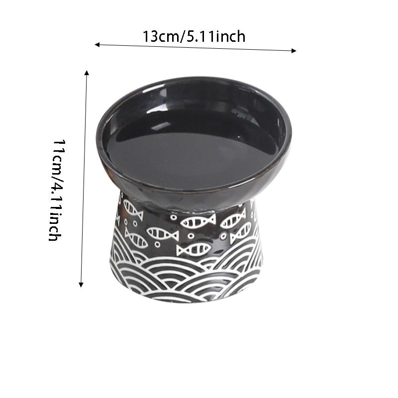 Ceramic Raised Cat Bowl Elevated Neck Protection Ergonomic Durable Cutlery for Food Water Cute Dog Bowl