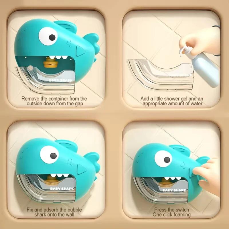 Bubble Dinosaur Suction Cup Hanging Bath Toys.Musical Soap Bubble Machine for Kids,Electric Summer Bathtub Blower Foam Machine