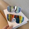 Punk Futuristic Square One-Piece Sunglasses Men'S And Women'S Tide Outdoor Riding Skiing Windproof Colorful Sunglasses